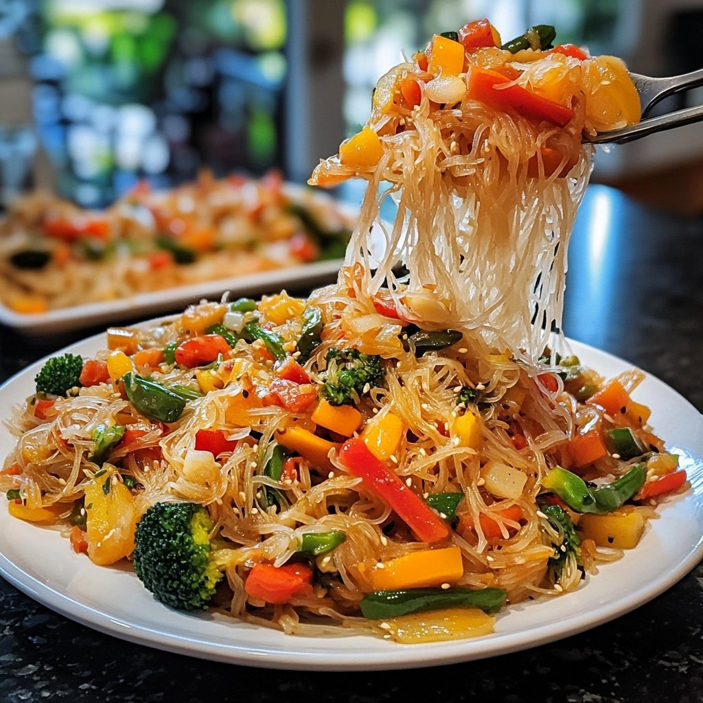 Gemüsepfanne mit Reisnudeln