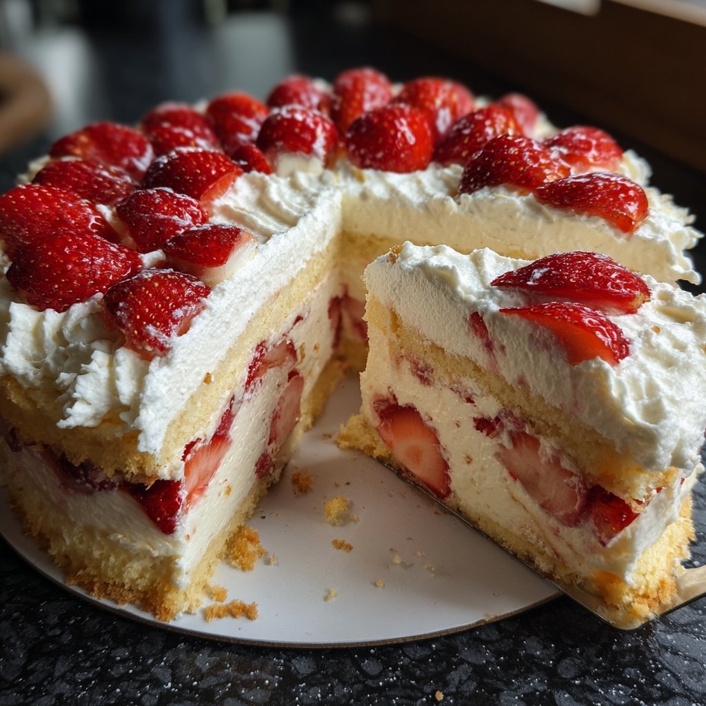 Erdbeerkuchen Mit Sahne