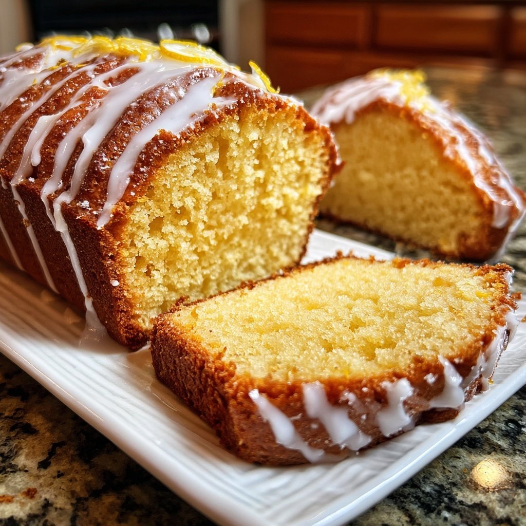 Zitronenkuchen mit Puderzucker