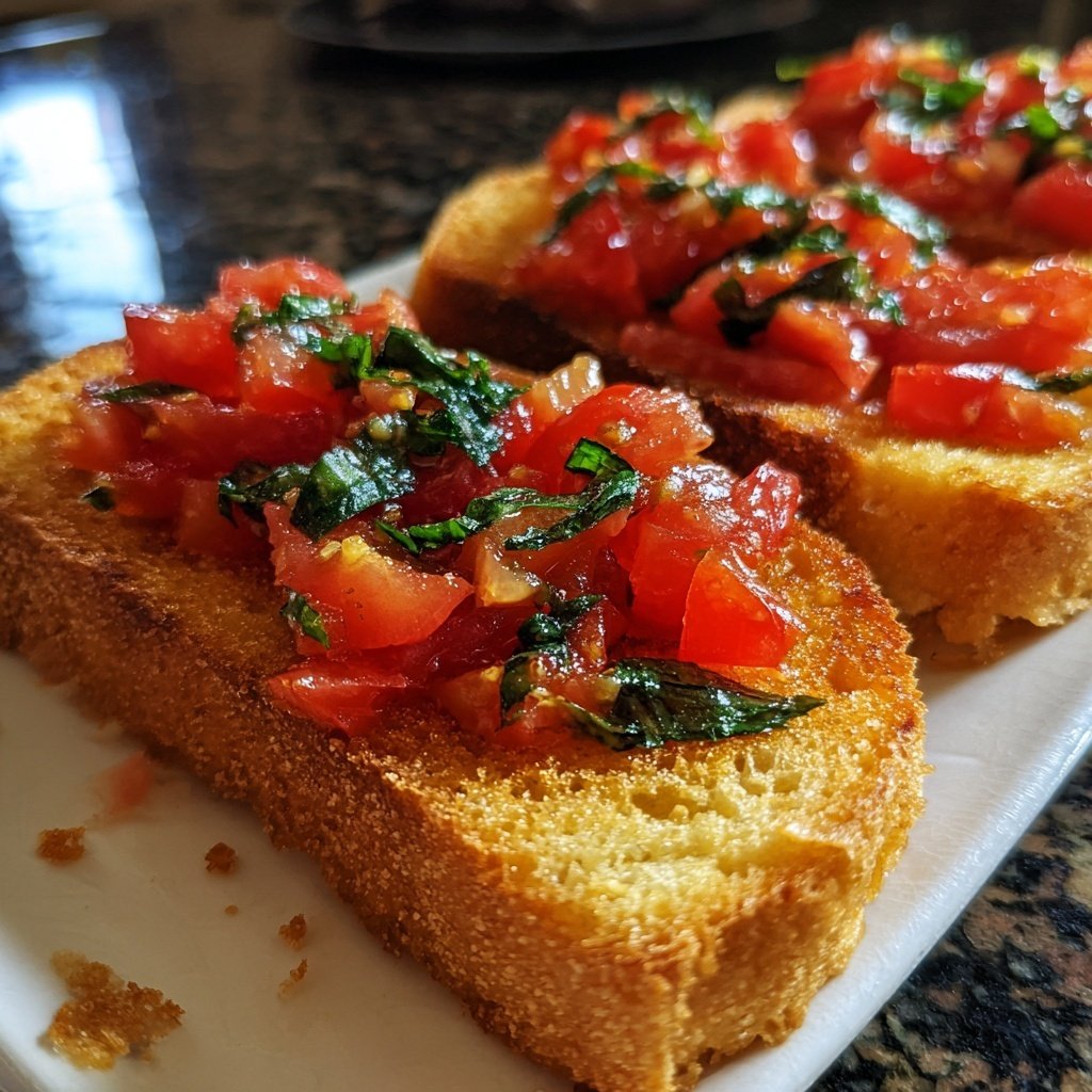 Bruschetta mit Tomaten und Basilikum