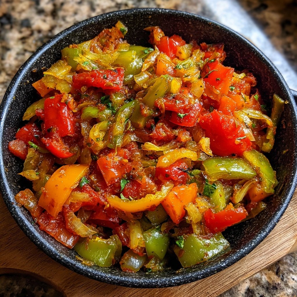 Gemüsepfanne mit Paprika und Tomaten