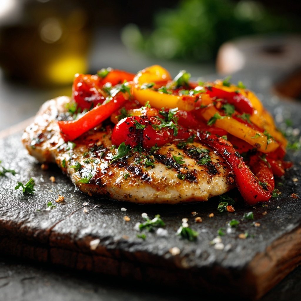 Gegrilltes Putenschnitzel Mit Paprika